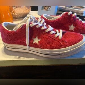 Unisex converse  Red Star Low-Top Sneakers terrycloth exterior